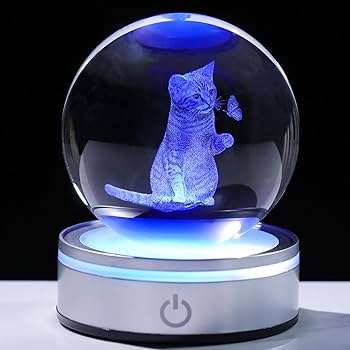 Amazon.co.jp: Kertari K9 クリスタルボール 猫 可愛い 誕生日